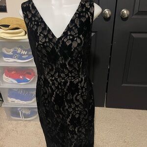 Ralph Lauren Black Lace Midi Dress